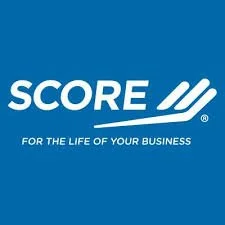 Logo for SCORE with the tagline "For the Life of Your Business" on a blue background.