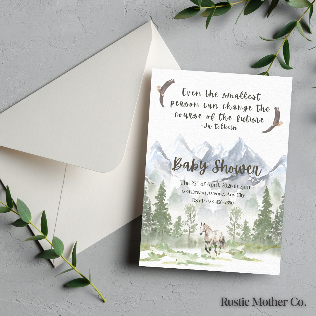 Lord of the Rings Fantasy Baby Shower Invitation