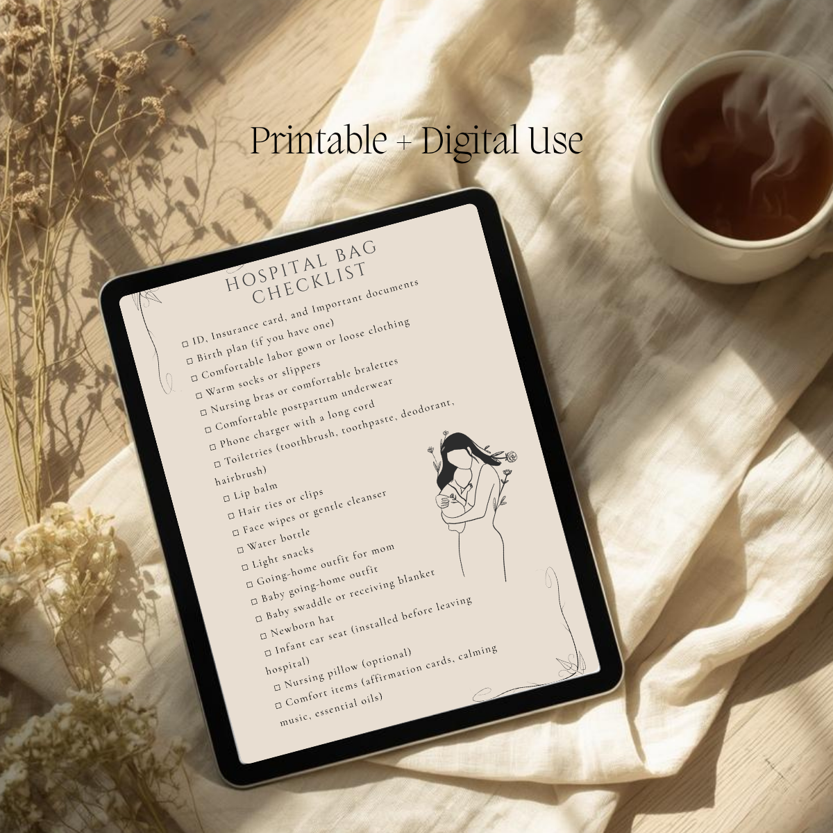 Printable + Digital Use mockup Hospital bag Checklist.png