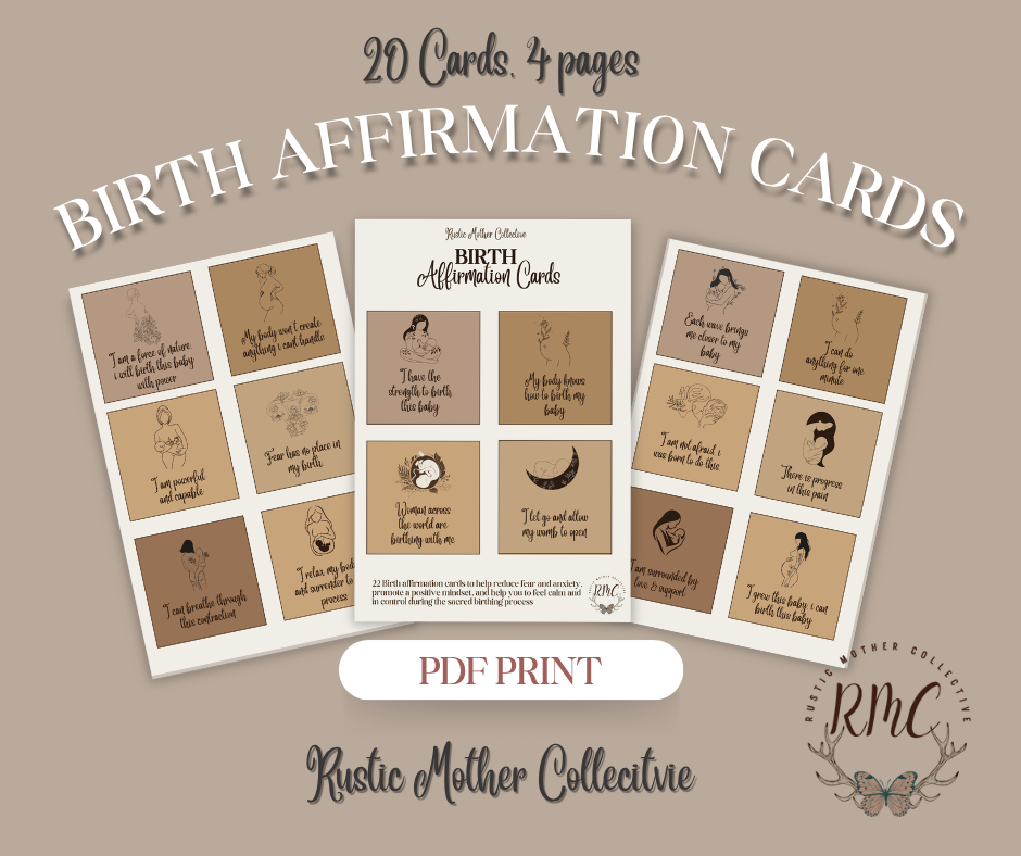 Empowering Birth Affirmation Cards: Printable PDF for Mothers