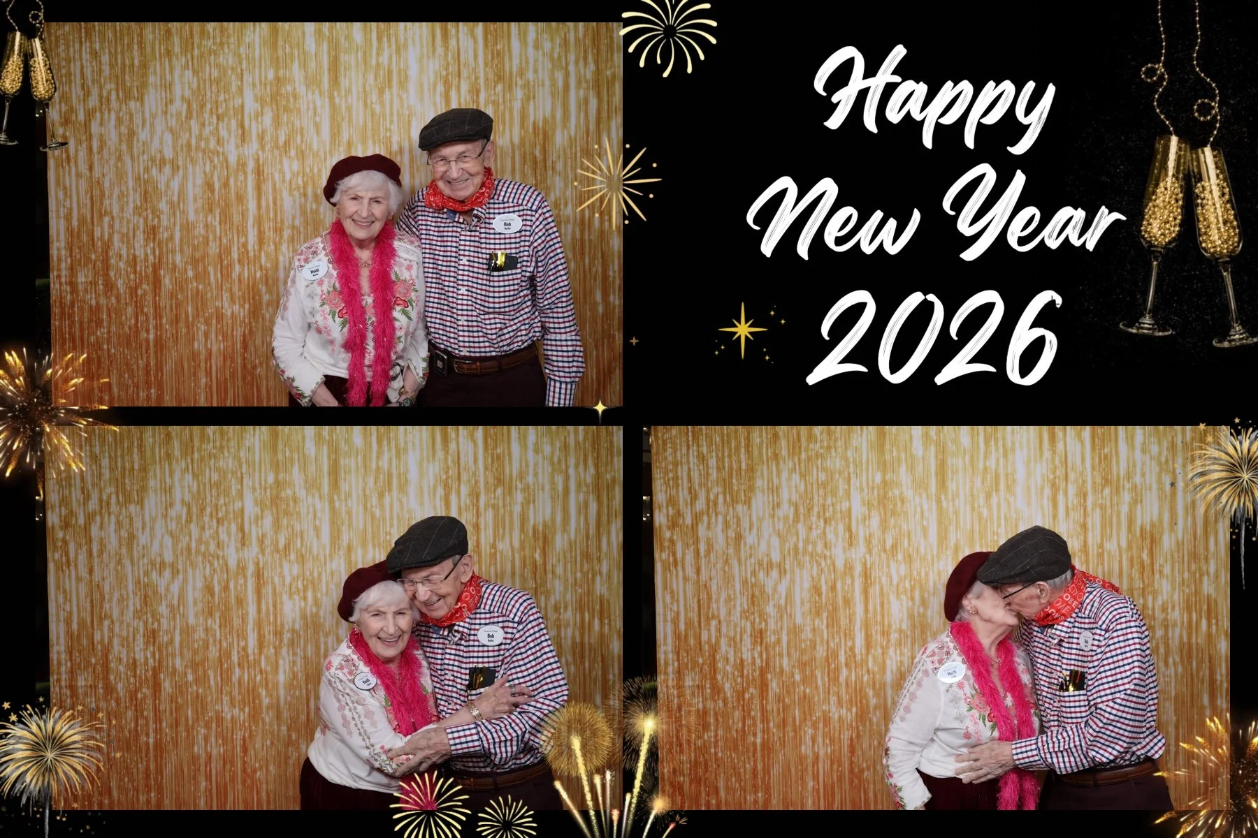 Photo booth photo for Senior Living New Years Eve Party