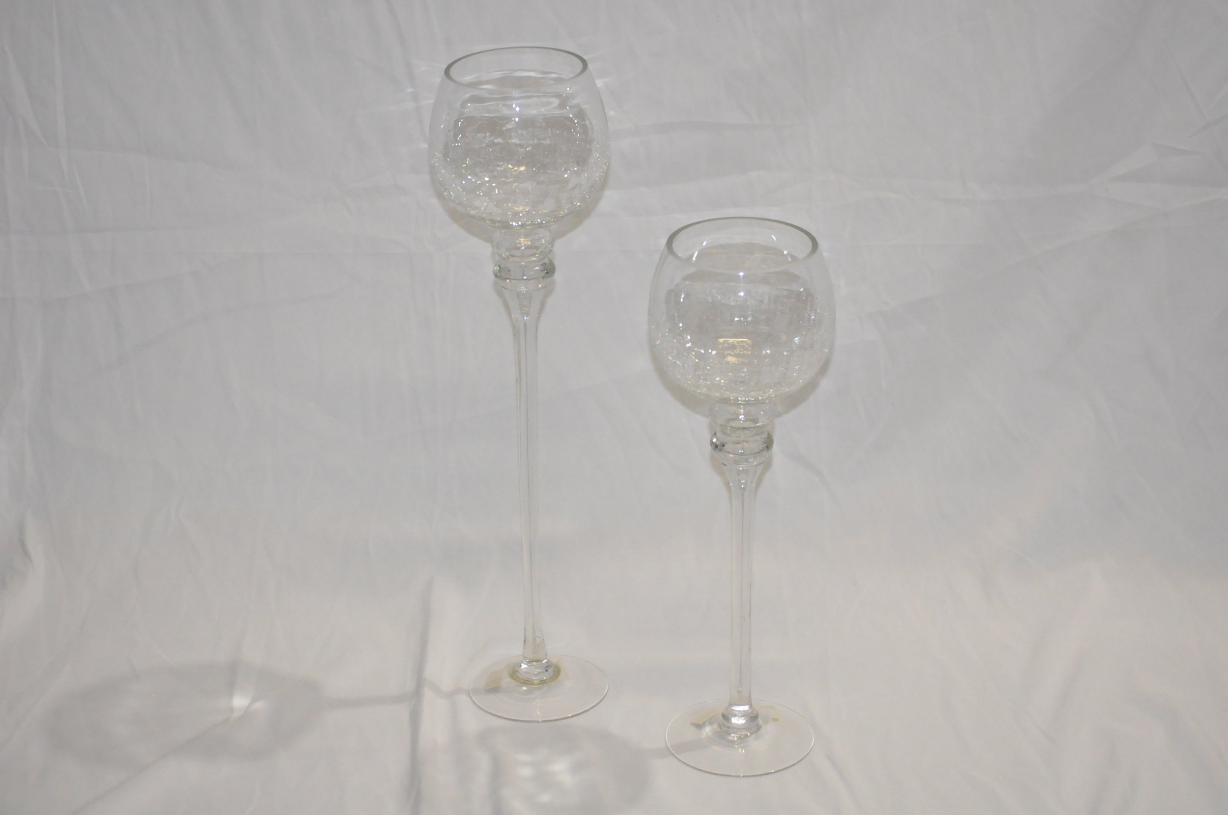 Glass Candle Holders (Crackle Glass)