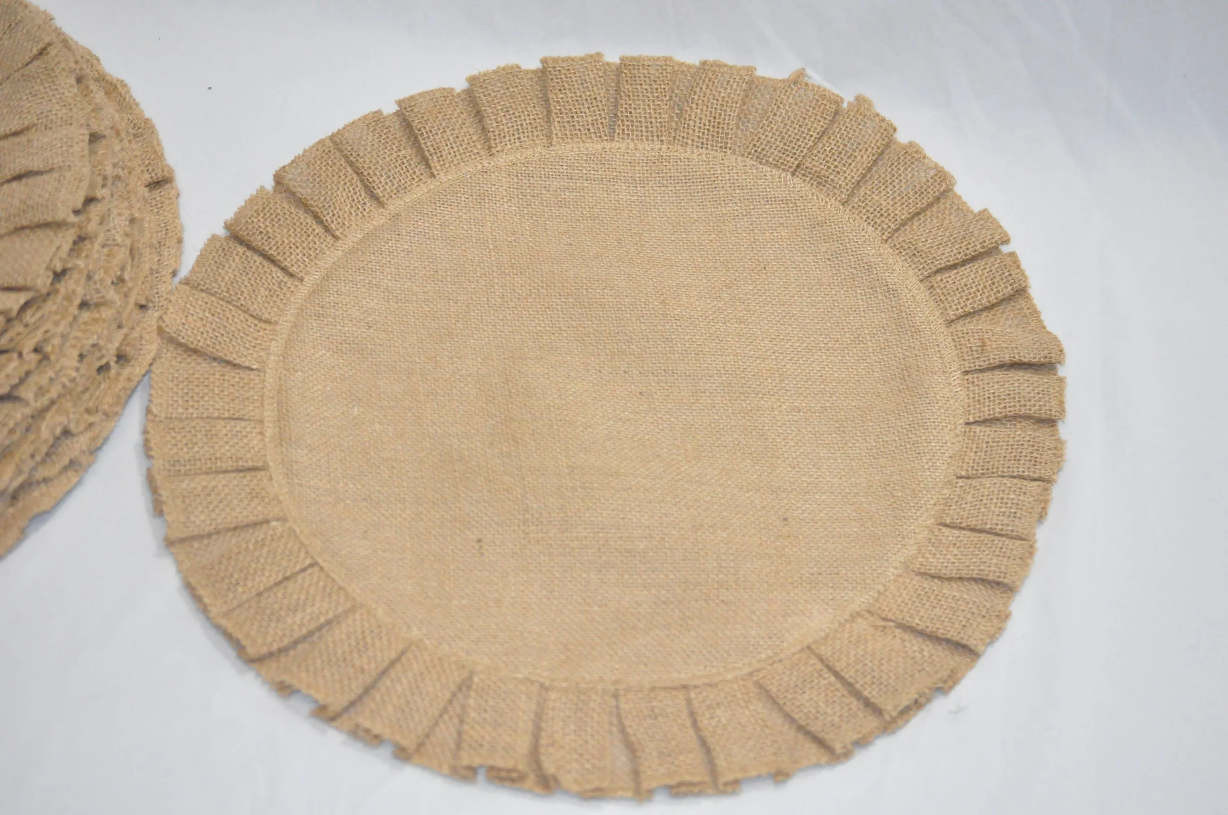 Burlap Ruffle Chargers