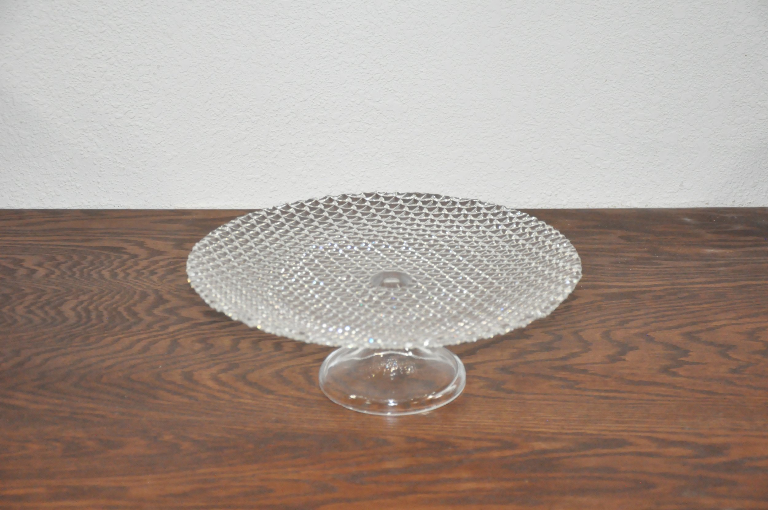Textured Glass Pedestal Stand