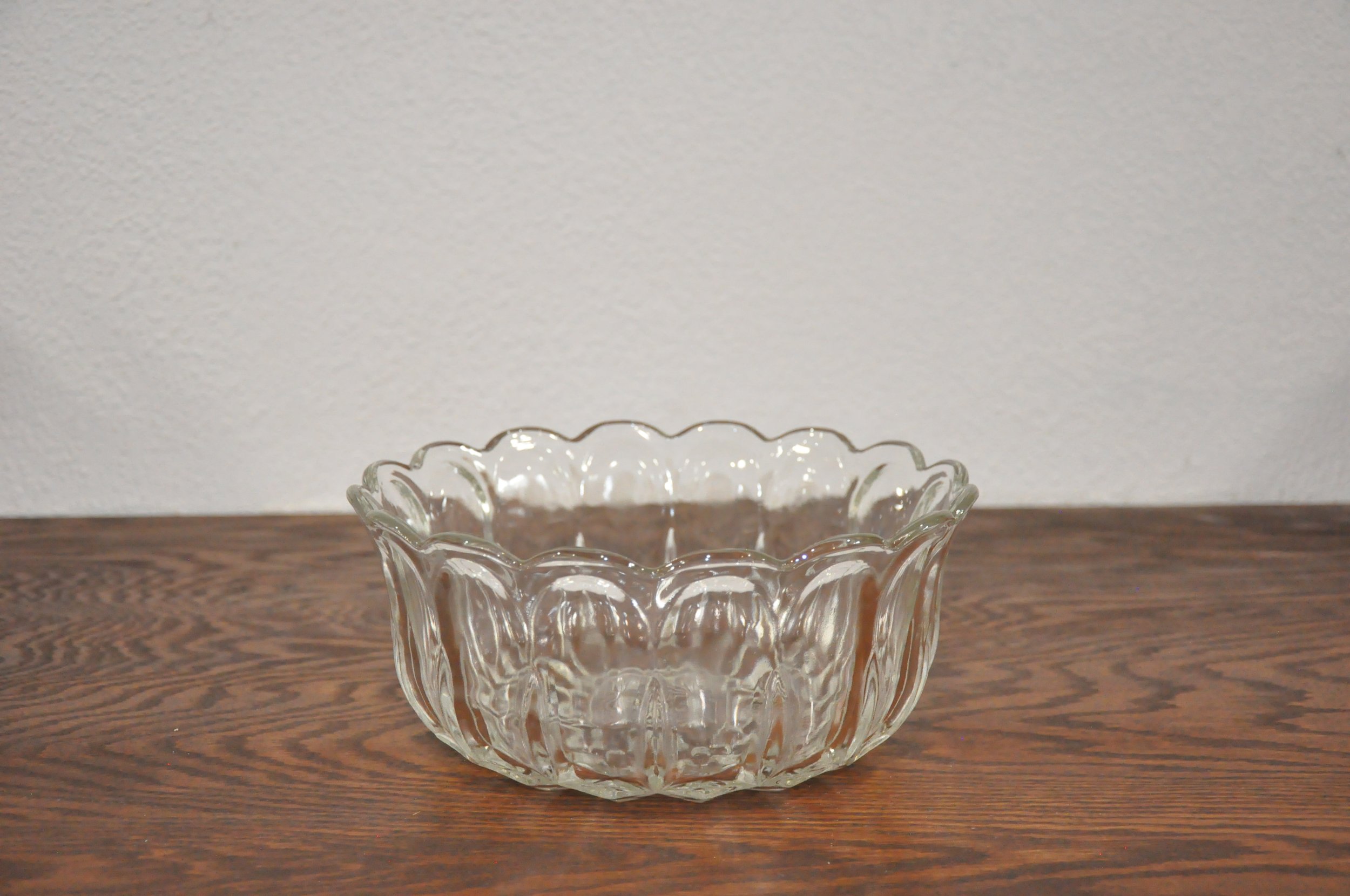 Vintage Scalloped Glass Bowl