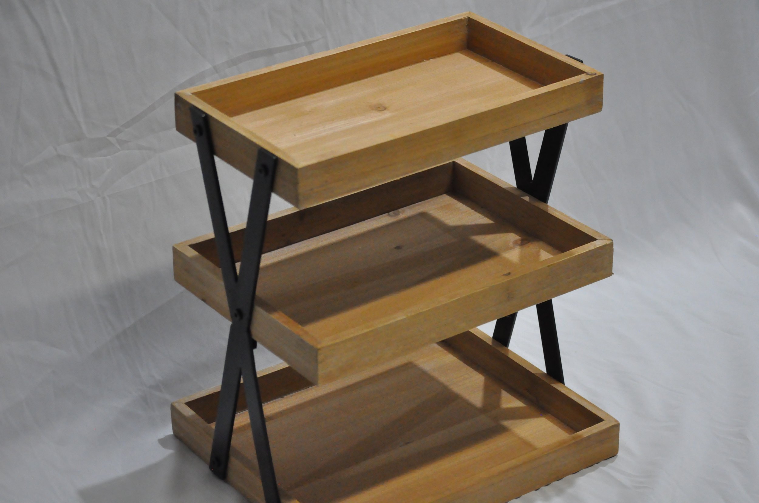 Three-Tier Wooden Display Stand