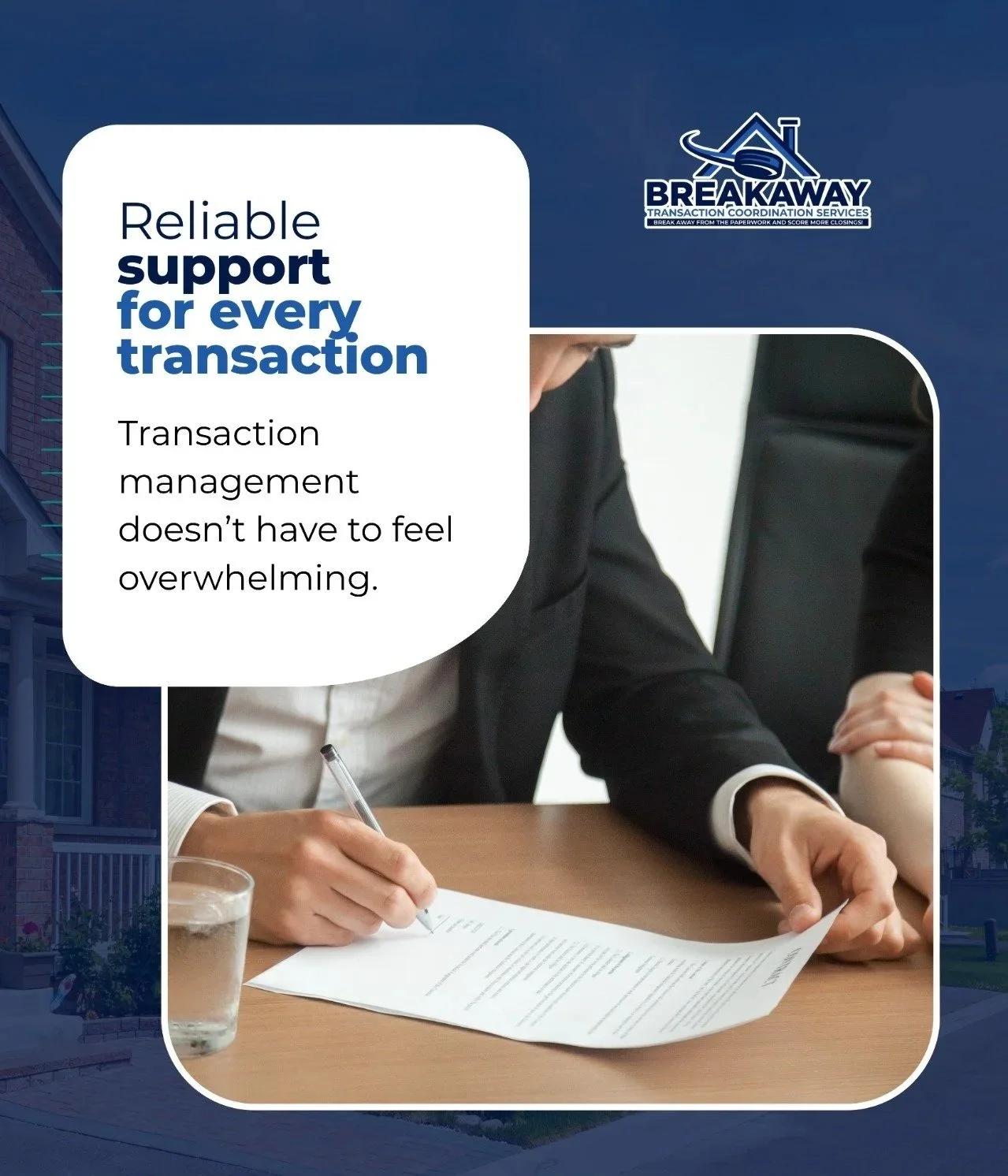 Professional transaction coordination services providing contract to close support, deadline tracking, and document coordination for real estate agents.