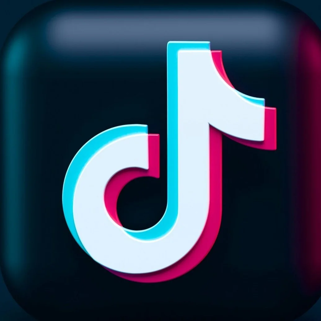 TikTok logo with a black background