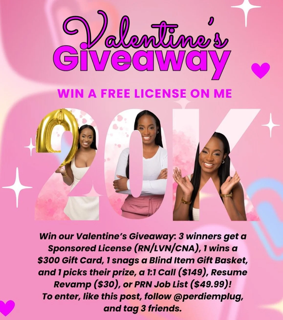 The community has grown to 22k but who&rsquo;s counting🤷🏾&zwj;♀️

I just want to take the time out to express my gratitude in every way possible. 

This Valentine&rsquo;s Day giveaway is my way of saying thank you to the nurses who do it all. 6 win
