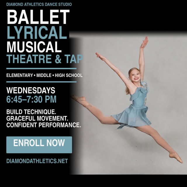 Diamond Athletics Dance Studio includes ballet, lyrical, musical theatre and tap