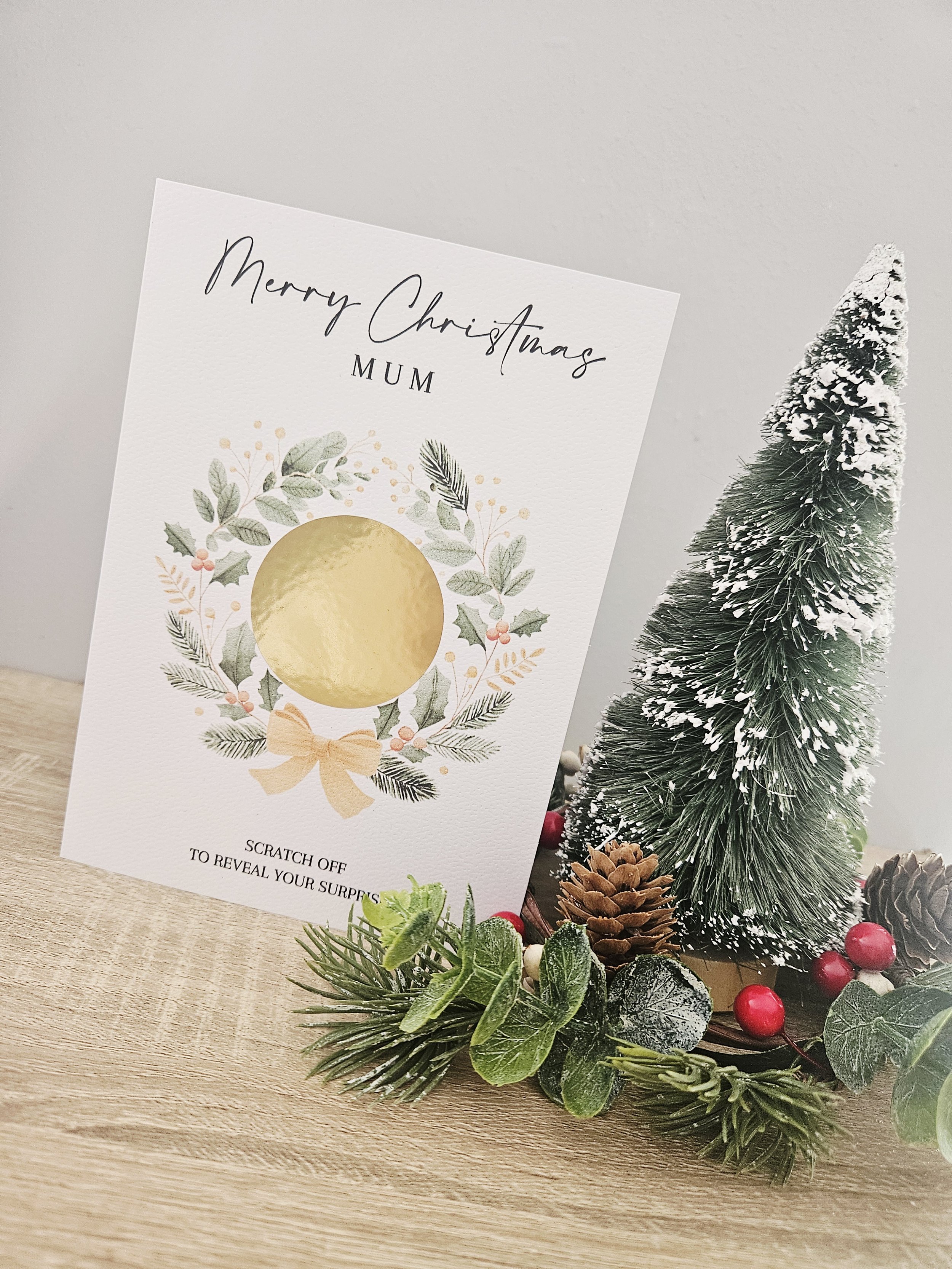 Christmas Scratch Card Wreath Design