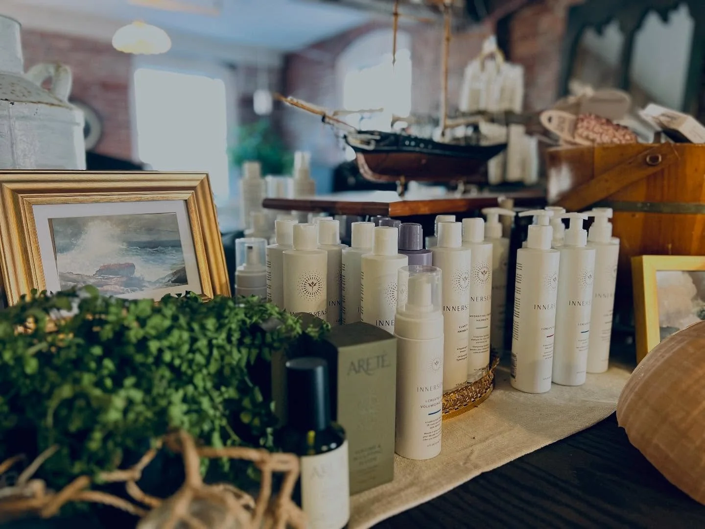 Our shelves look a little like treasure chests these days. 🌿⛵️ 
#NewfoundHairCompany #PortlandMaineSalon #CleanBeautySalon #MaineHair
