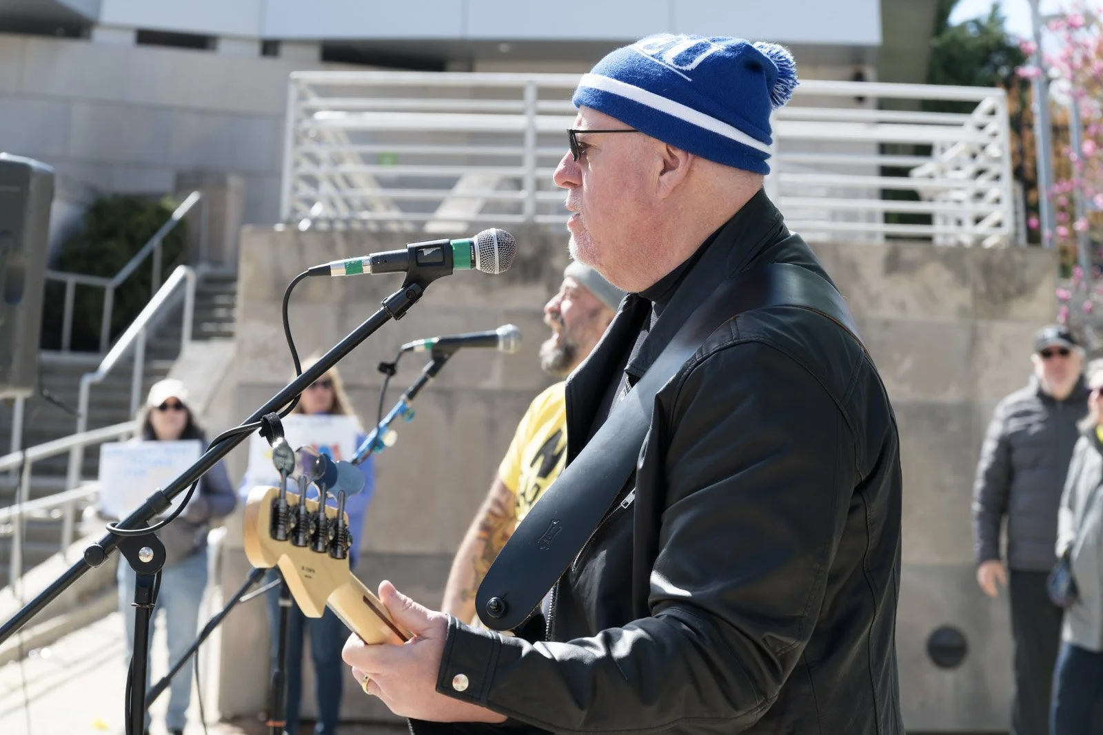 Allstrike performs at the vigil