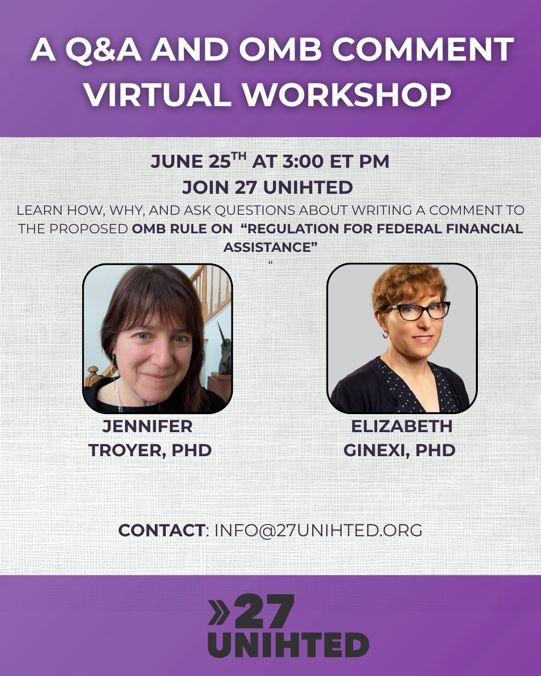 Virtual OMB Comment Q&A Workshop