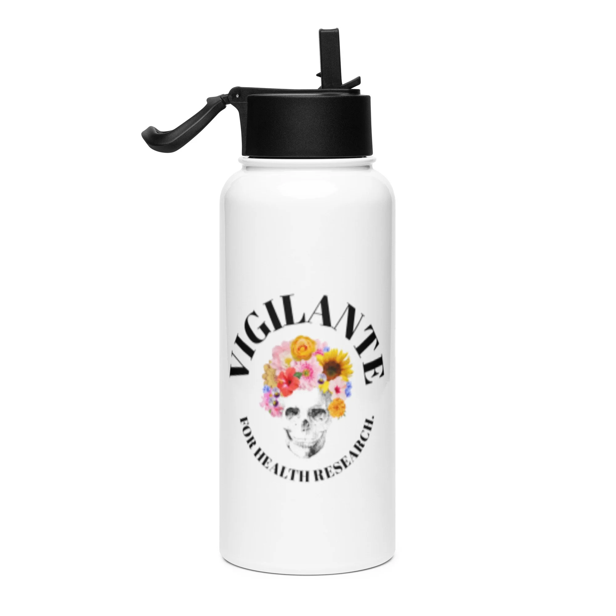 Vigilante Stainless steel water bottle with a straw lid