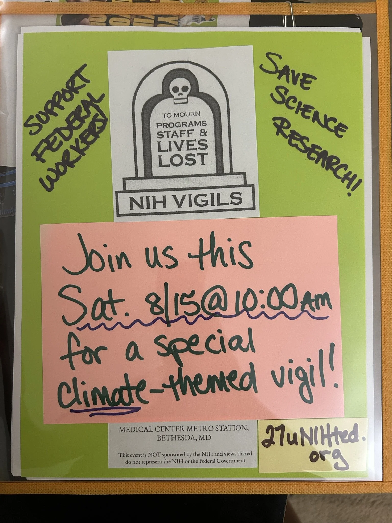 Special NIH Vigil Climate Change