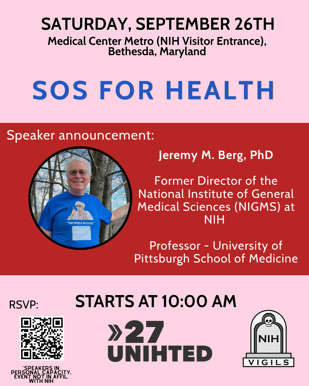 SOS for Health Rally at Medical Center Metro Station Bethesda