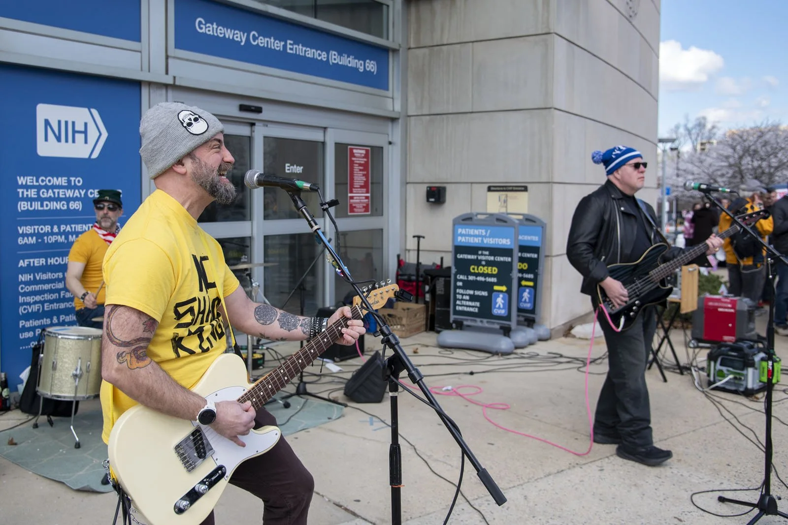 The Allstrike punk band playing music