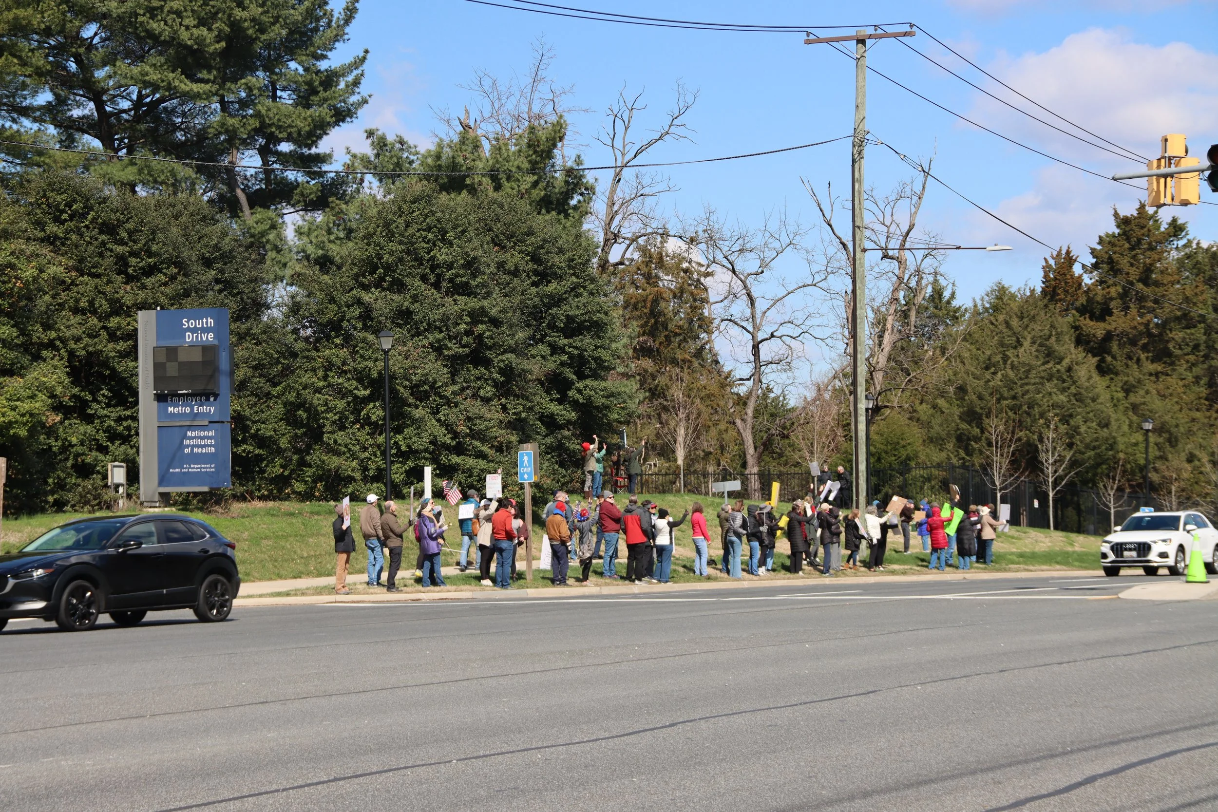 Roadside protestors