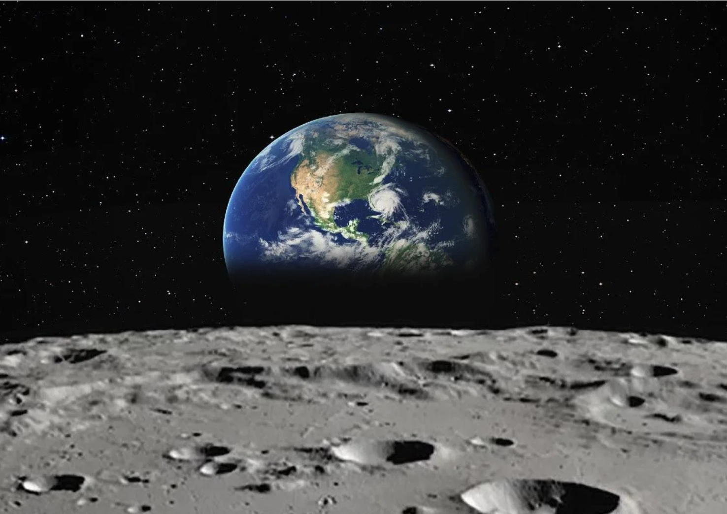 A view of the earth from the moon