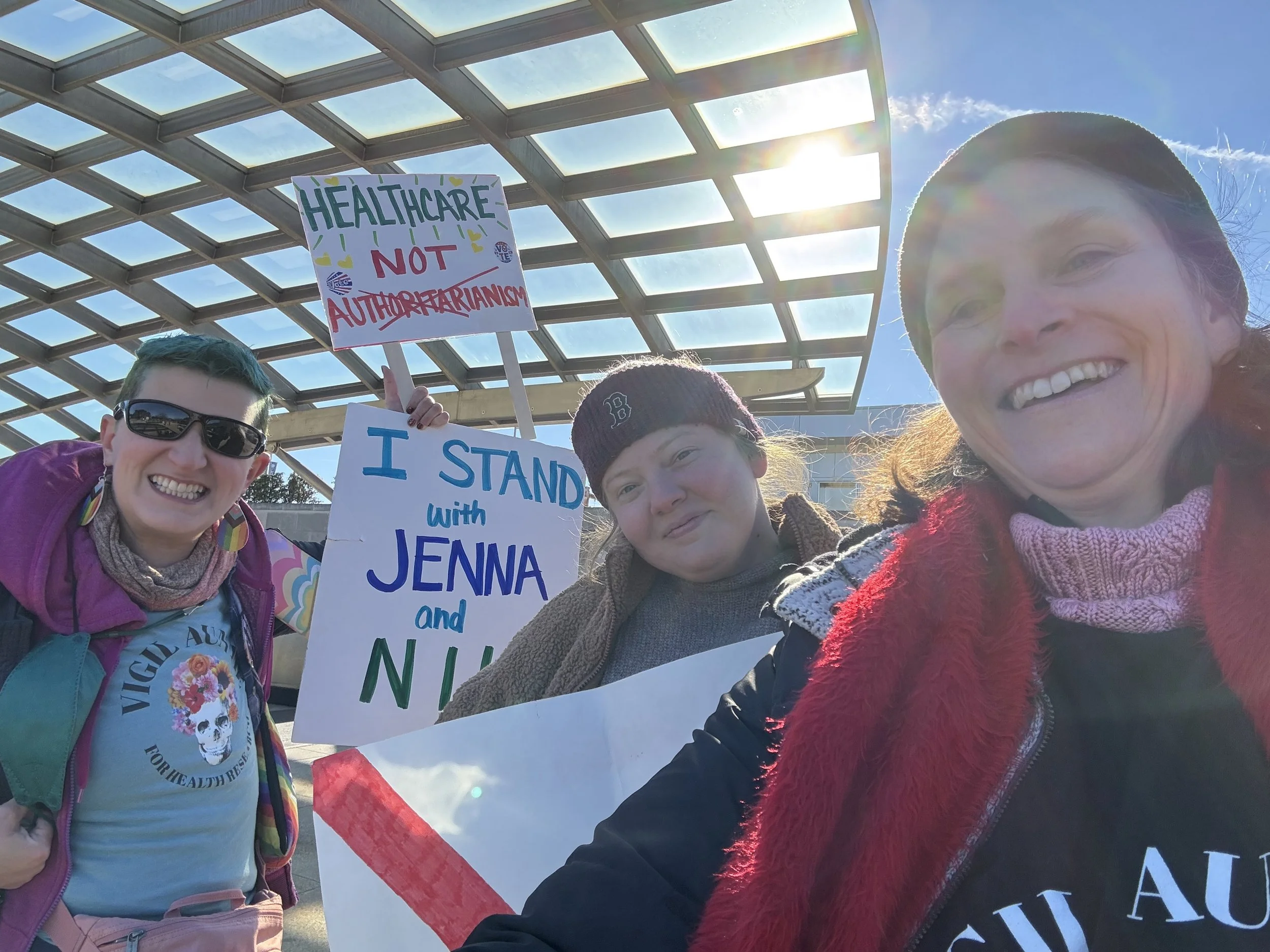 An ussie of three vigil participants