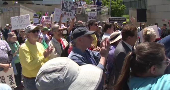 The crowd at the rally / vigil