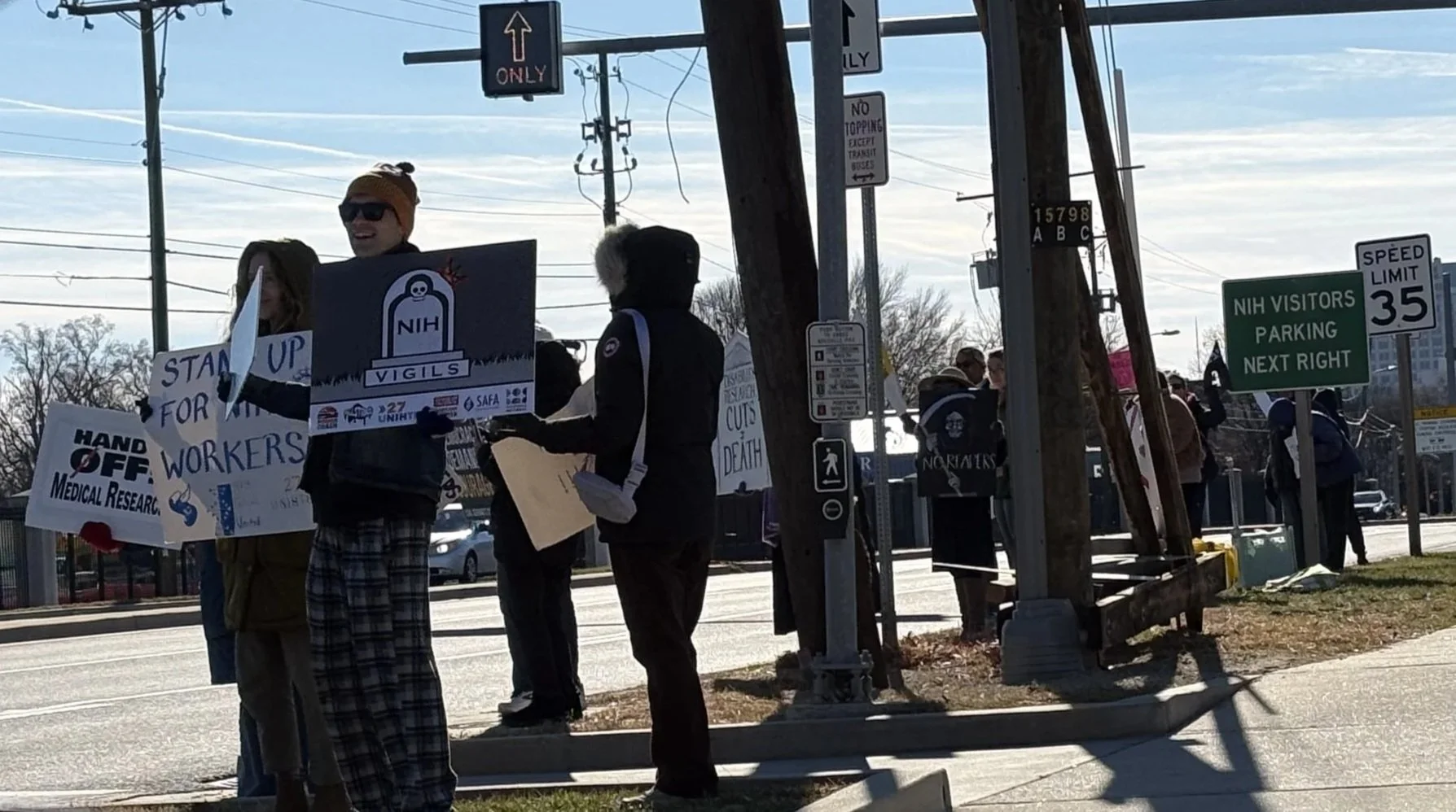 Protesters with signs