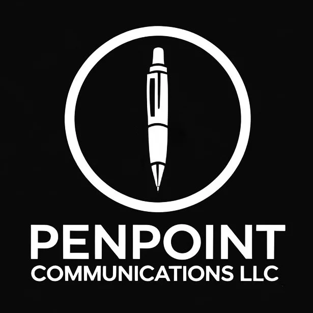 Logo for Penpoint communications LLC. A pen in a circle