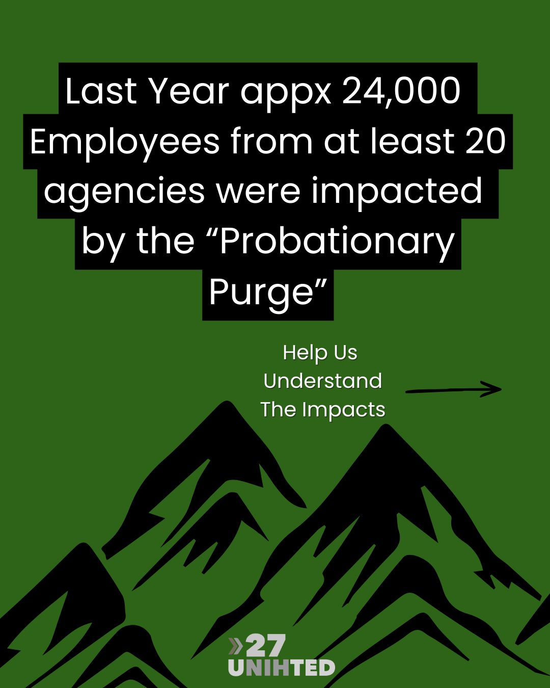 Last Year approx 24,000 Employees from at least 20 different agencies were impacted by the "Probationary Purge" Help Us Understand the Impacts