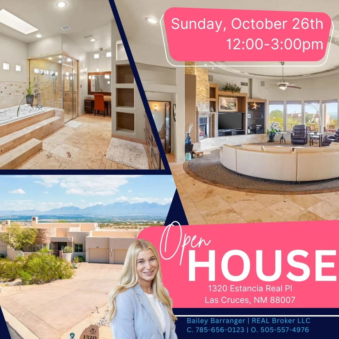 🏡 Open House &ndash; Sunday, Oct 26 | 12&ndash;3 PM
📍 1320 Estancia Real Pl | Picacho Hills

Come see this stunning Picacho Hills home with Organ Mountain and valley views from almost every room!

You&rsquo;ll love the circular living room with a s