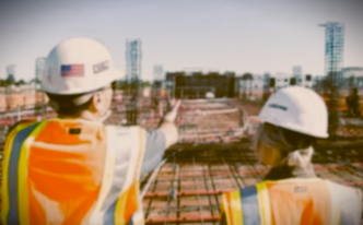 A logo for General Contracting featuring a house, a hammer, a wrench, a screwdriver, and a compass surrounding the house.