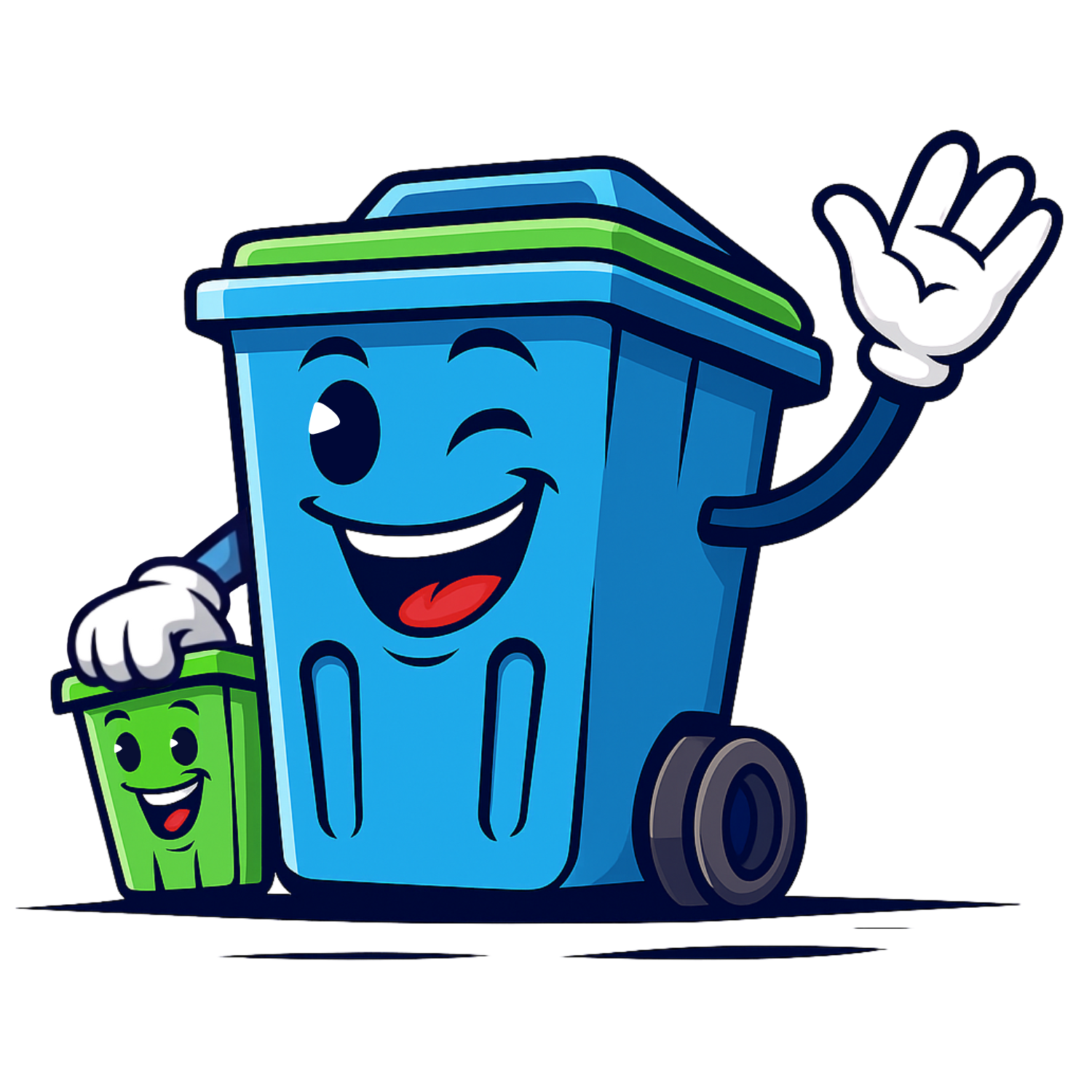 Curbmate trash can mascot