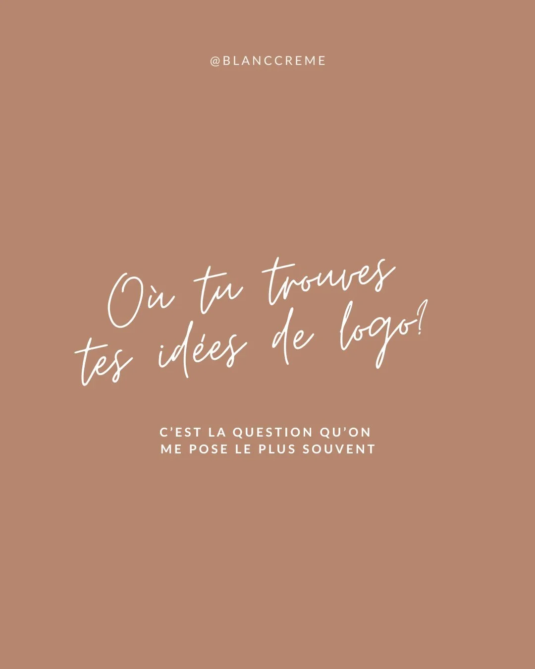 On me demande souvent :

&laquo; 𝗢𝘂̀ 𝘁𝘂 𝘁𝗿𝗼𝘂𝘃𝗲𝘀 𝘁𝗲𝘀 𝗶𝗱𝗲́𝗲𝘀 𝗱𝗲 𝗹𝗼𝗴𝗼? &raquo;

La v&eacute;rit&eacute;?

Je les trouve pas.

Je les construis.

Avec toi. Pour toi.

Je pars pas d&rsquo;un trend.

Je pars de ton cerveau, de ton 