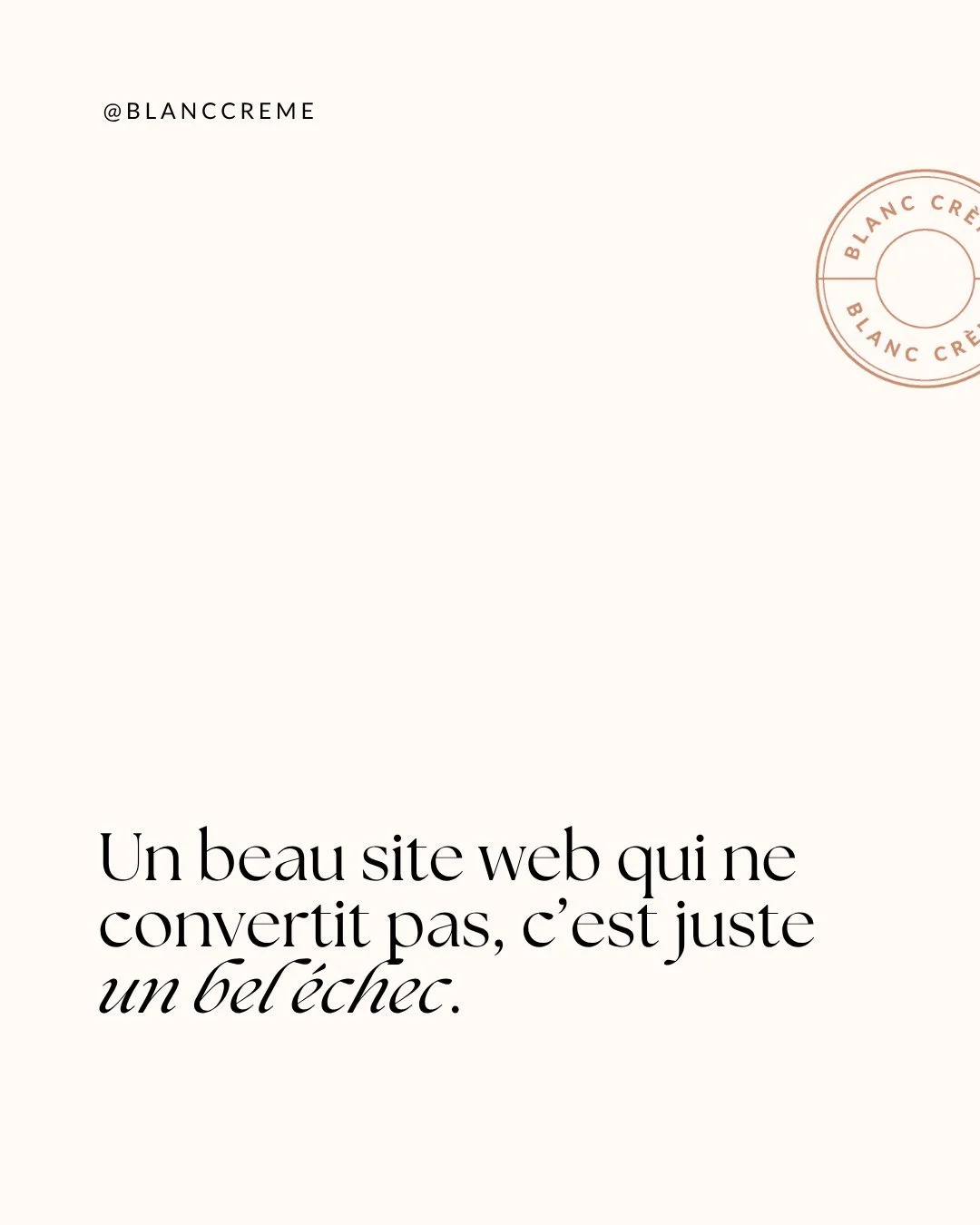 Un site web, c&rsquo;est pas une vitrine passive.

C&rsquo;est un outil de conversion. Un levier.

Un truc qui devrait te rapporter, pas juste te repr&eacute;senter.

Un bon design, ce n&rsquo;est pas juste &laquo;joli&raquo;.

C&rsquo;est clair, pro