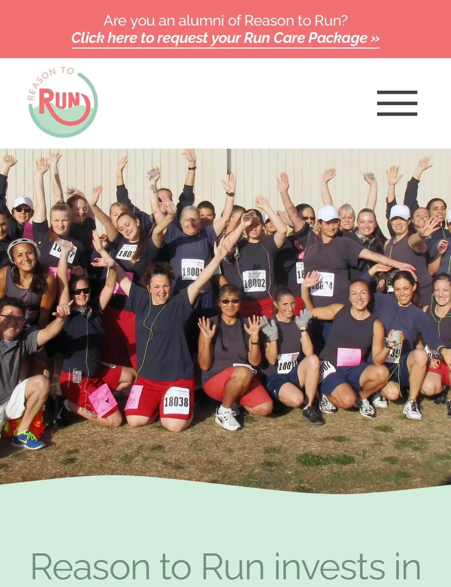 Our new website is LIVE!!! www.reasontorun.com
One of our 2025 priorities has been to update our website to highlight our program, ease the process for our past participants to contact us, and build a foundation to grow as an organization.
Thank yo