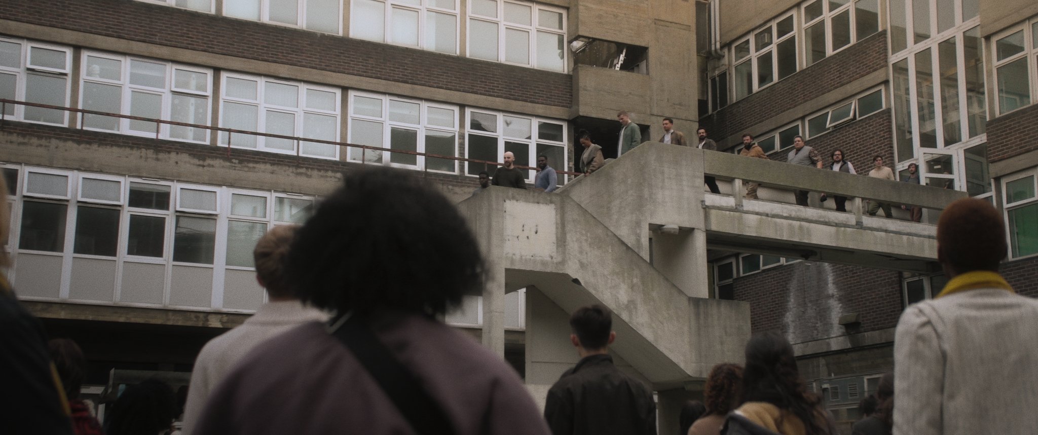 Season One, Episode One: The Apostles walk out to a large crowd on the day of Pentecost.