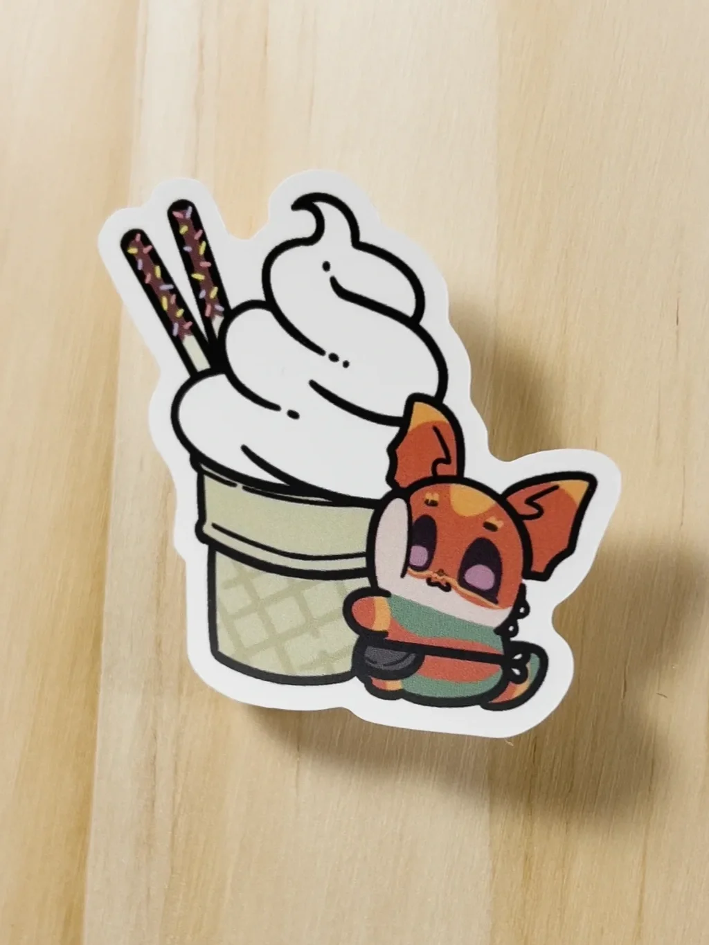2" Ice Cream Cone Sticker