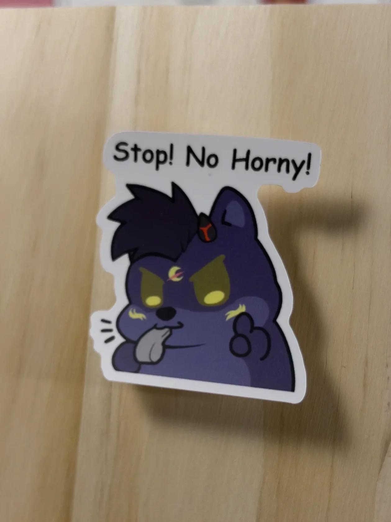 2" Stop NO Horny Sticker