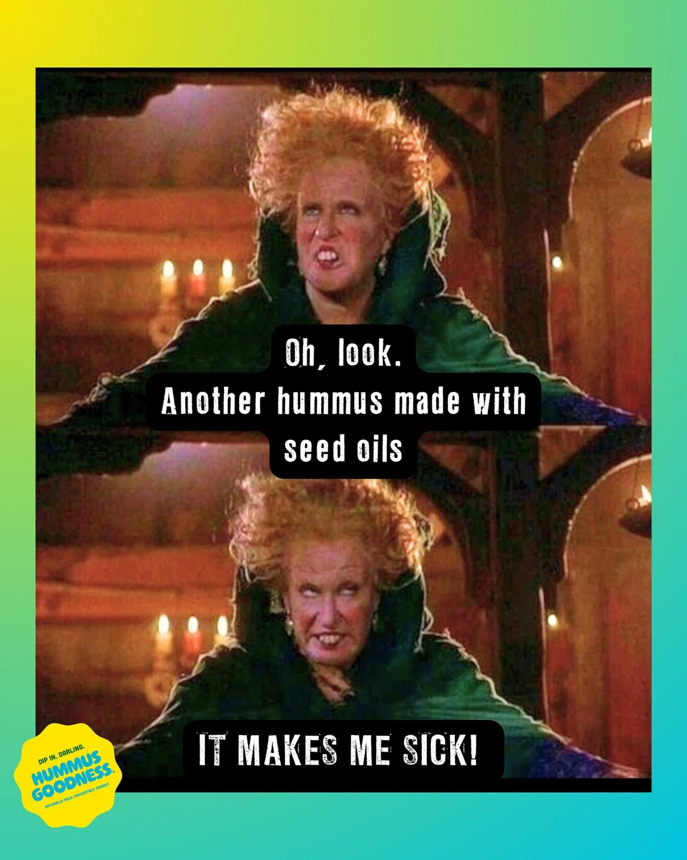 Not ours, darling. ✨ At Hummus Goodness, we keep it real &mdash; ONLY olive oil + lemon juice.

❌No seed oils
❌No citric acid
❌No nonsense
✅ Just Goodness