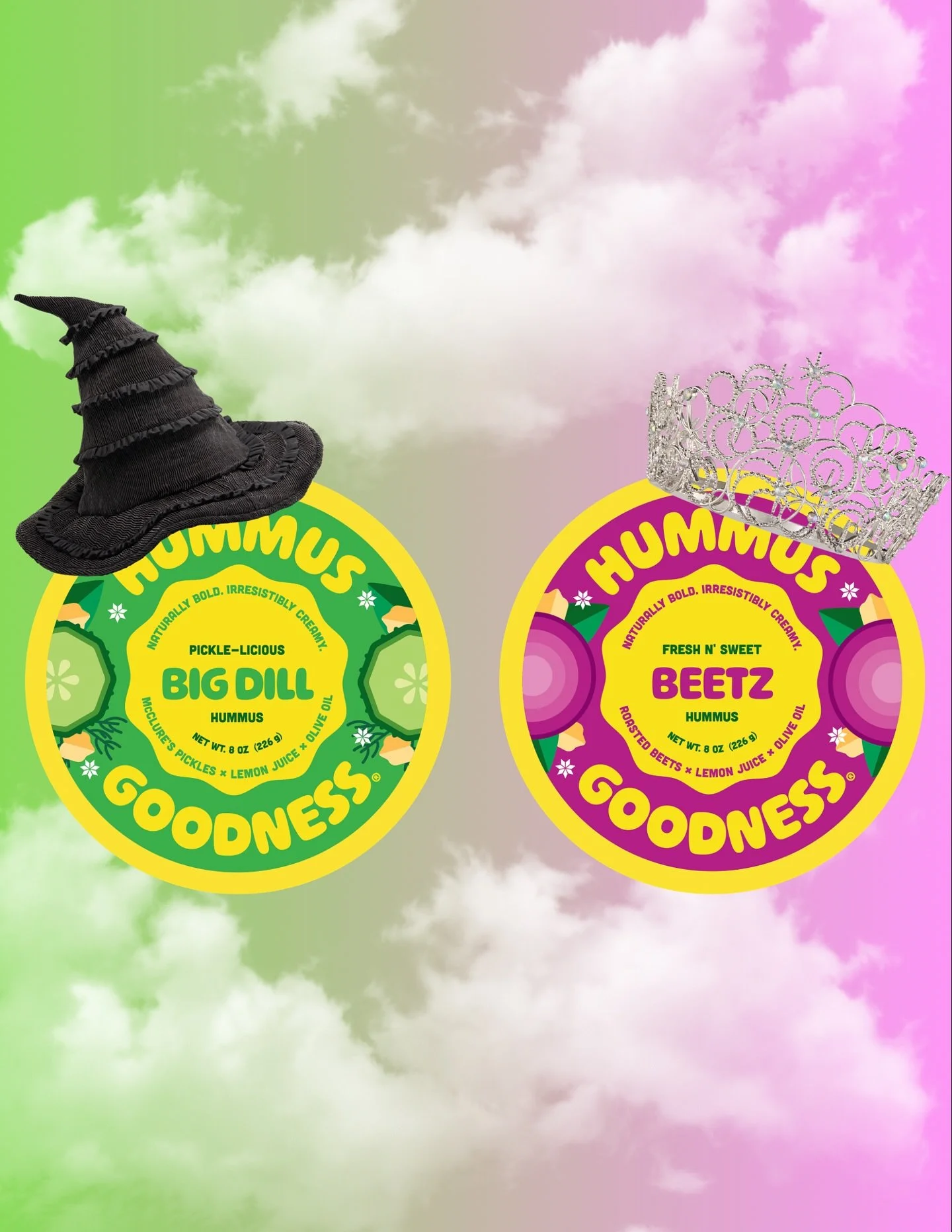 The land of Oz called &mdash; they want to know which hummus you&rsquo;re bringing:

🧙&zwj;♀️ Big Dill = your full villain-era snack
👑 Beetz = your glittery good-girl fave

Drop your emoji below 🧙&zwj;♀️ or 👑. One lucky commenter will win coupons