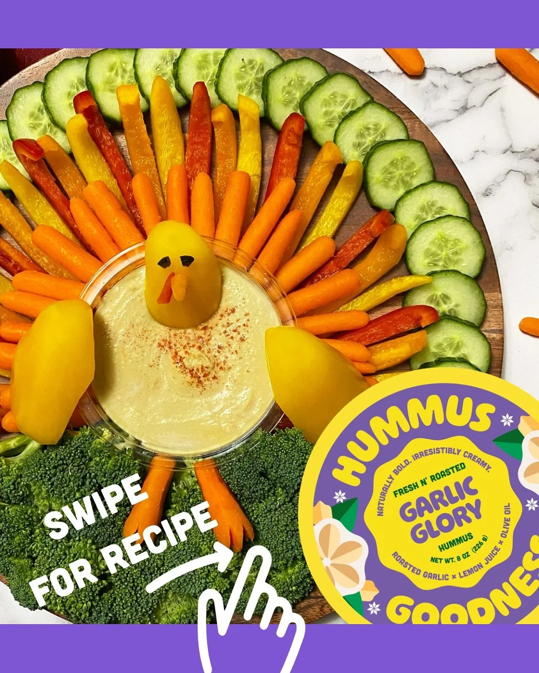 Zero carving, all the cuteness. 🦃💛
Garlic Glory + veggies = your new go-to holiday platter!