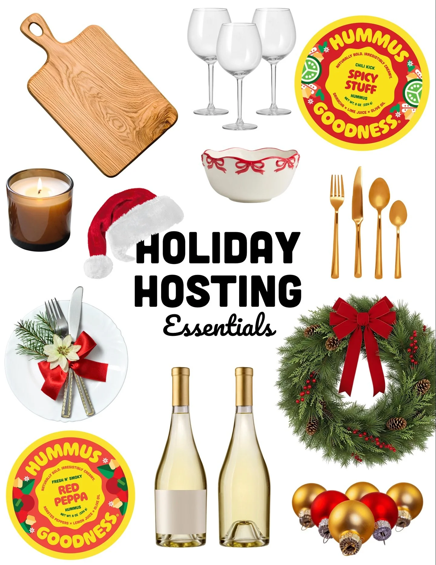 &lsquo;Tis the season to light the candles, pour the wine, fluff the wreath&hellip; and open the hummus! 🙌🎄🥂