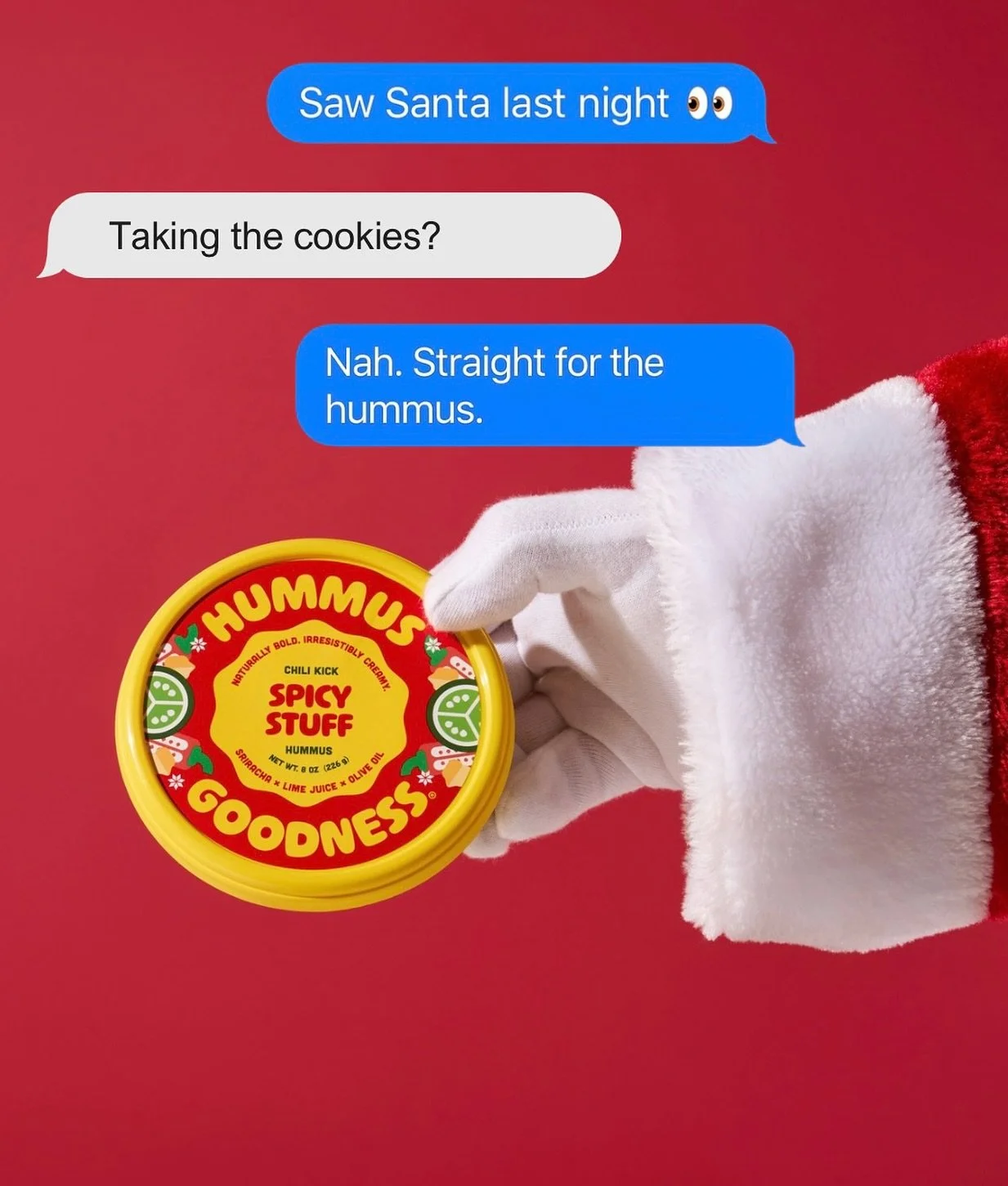 Santa didn&rsquo;t come for the cookies&hellip; he came for the hummus 🎅👀