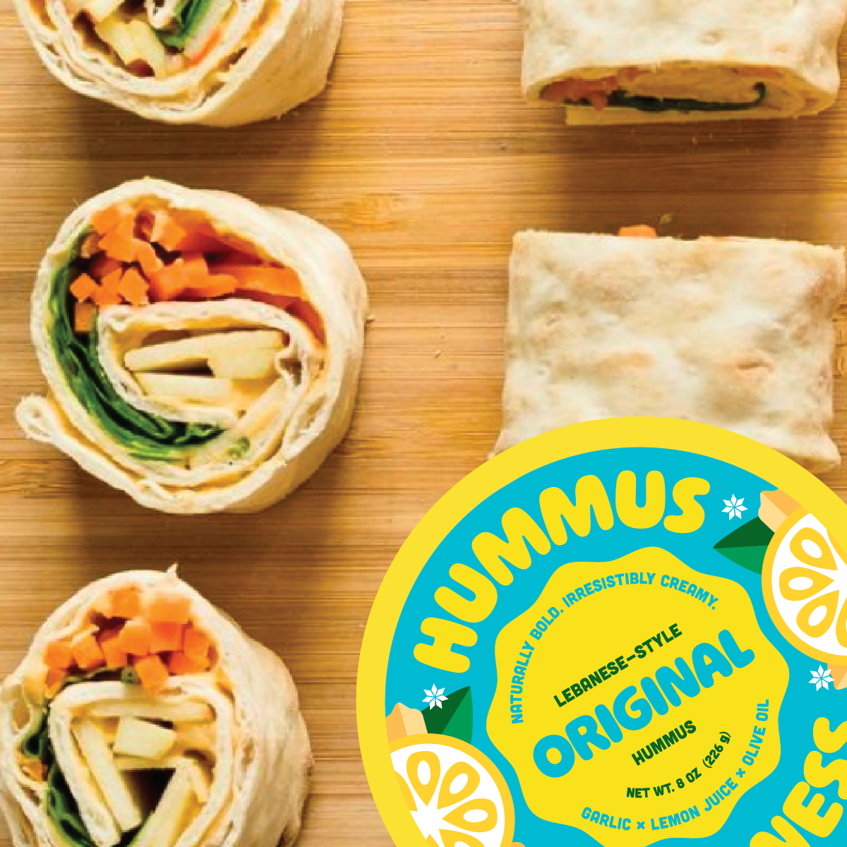Easy Hummus Pinwheels for lunch