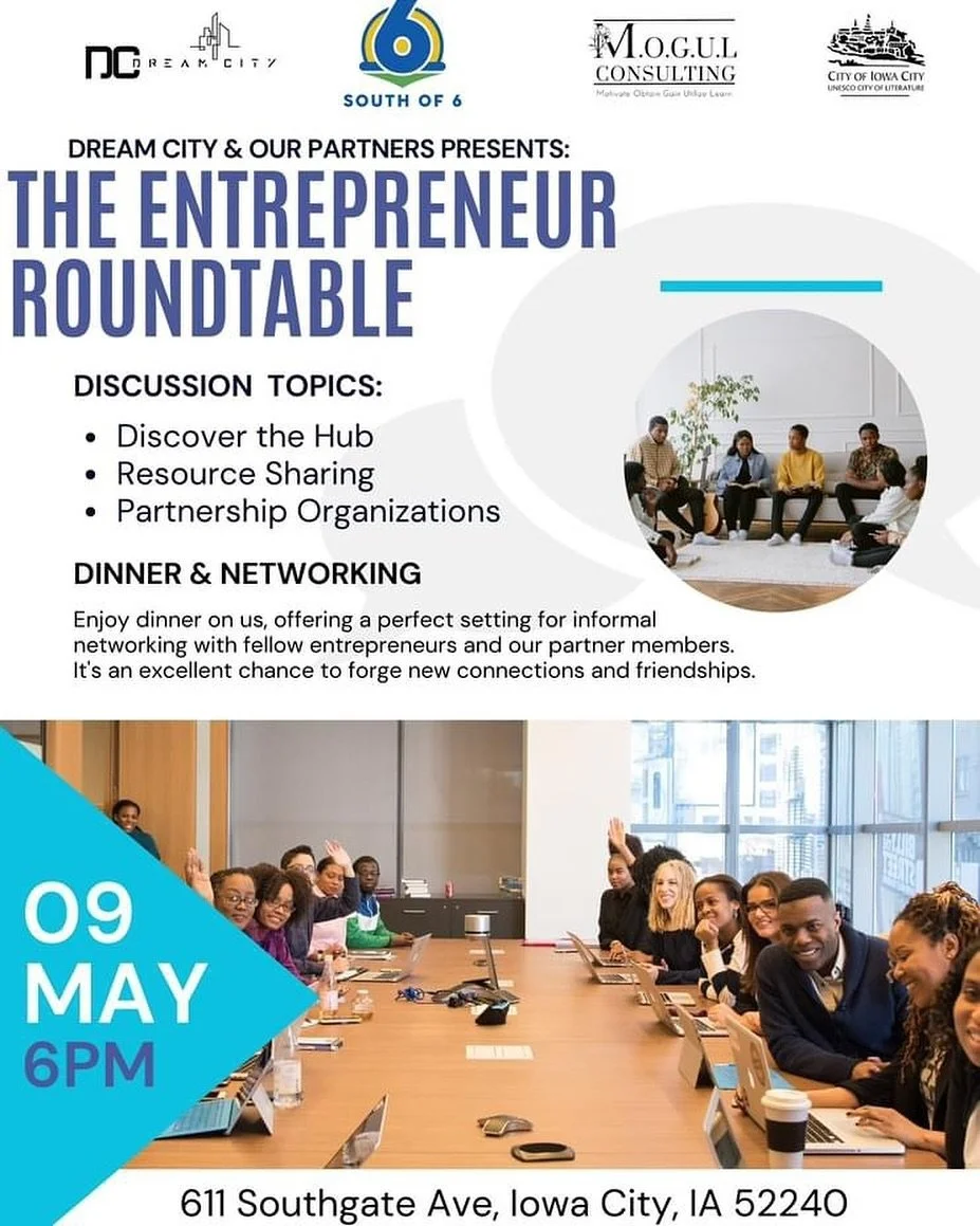 Explore the vision of our new Entrepreneurs Hub, learn about resources tailored for business growth, and network with key partners and fellow entrepreneurs over dinner. @5memprendimientolatino @dreamcityia @so6iowacity