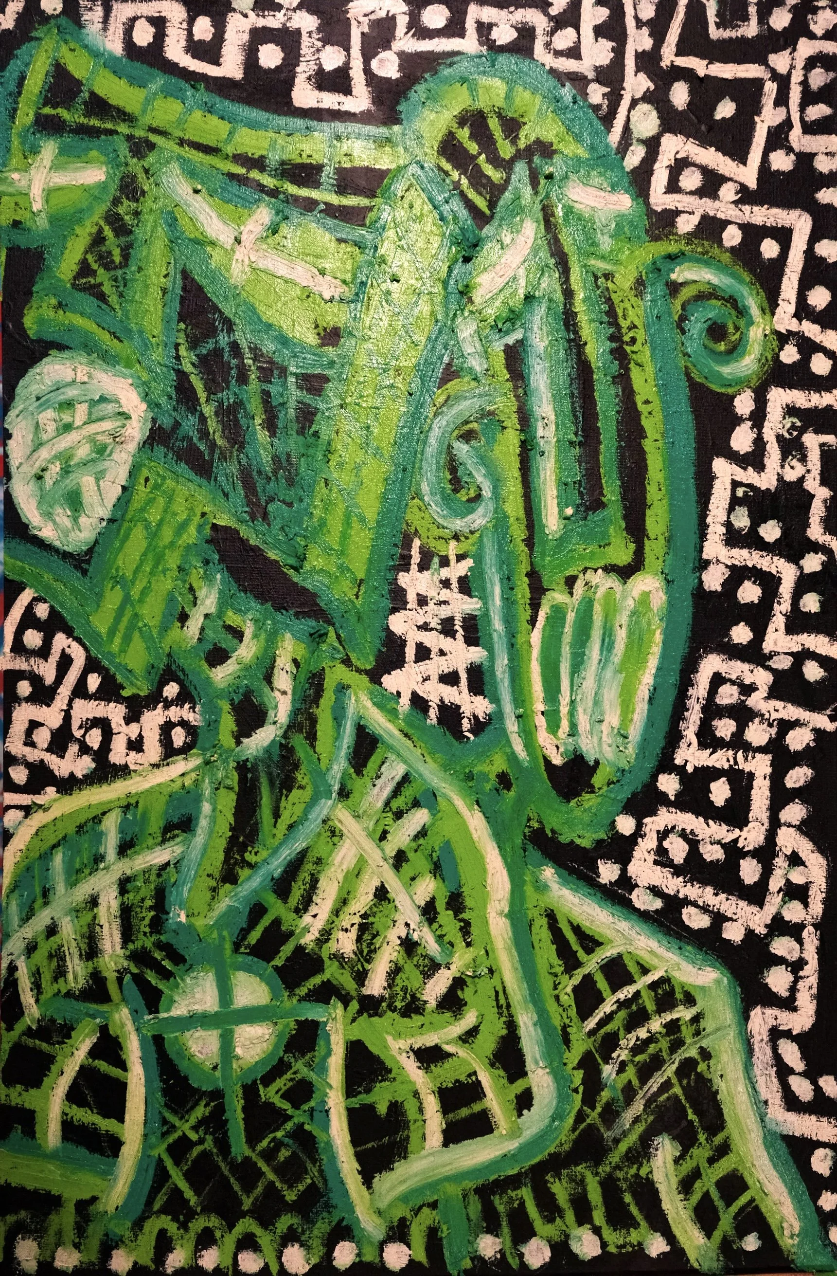 "UNTITLED" - MEDIUM: OIL STICKS ON CANVAS - DIMENSIONS: 80 x 50 CM