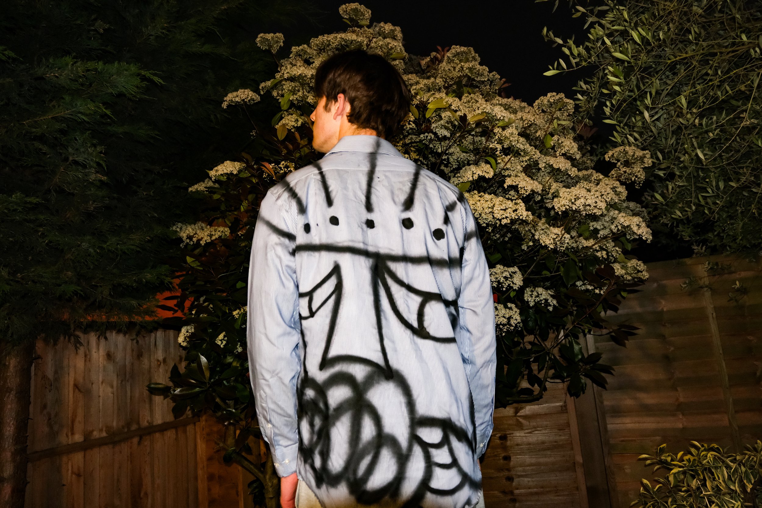 CUSTOM HANDPAINTED CLOTHING - MEDIUM: SPRAYPAINT ON SHIRT