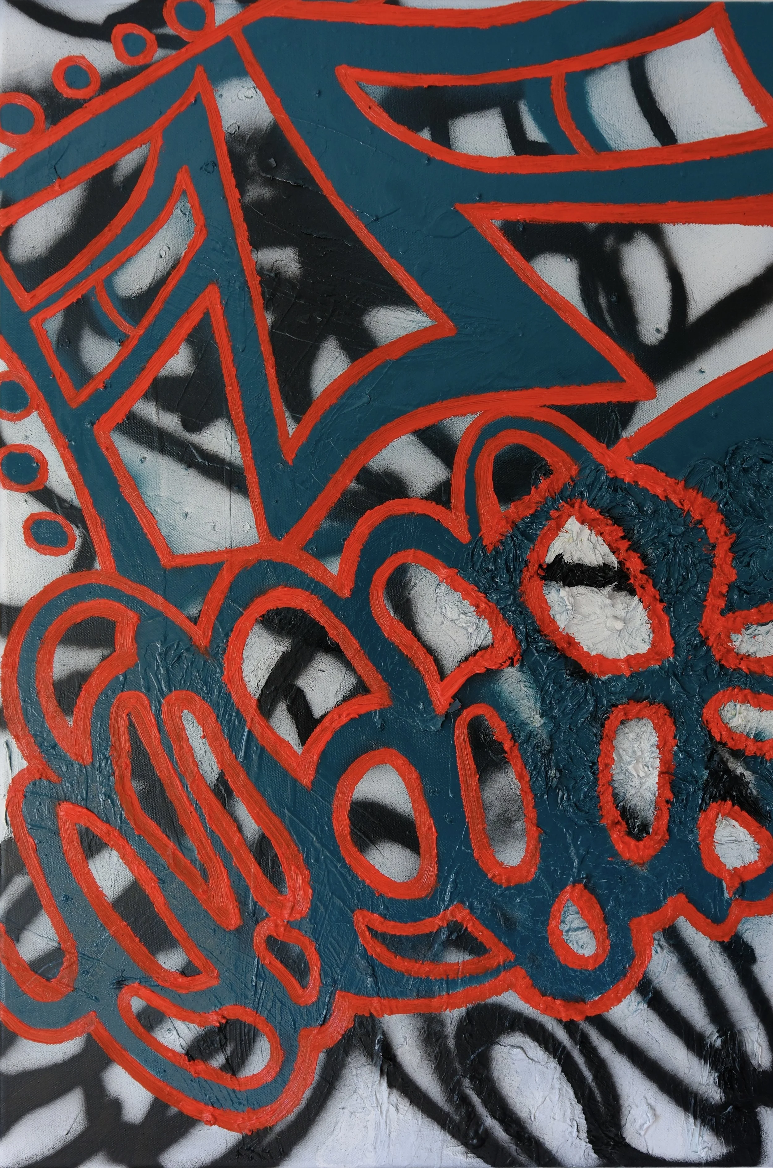"UNTITLED" - MEDIUM: SPRAYPAINT & OIL PAINT ON CANVAS - DIMENSIONS: 60 x 80 CM
