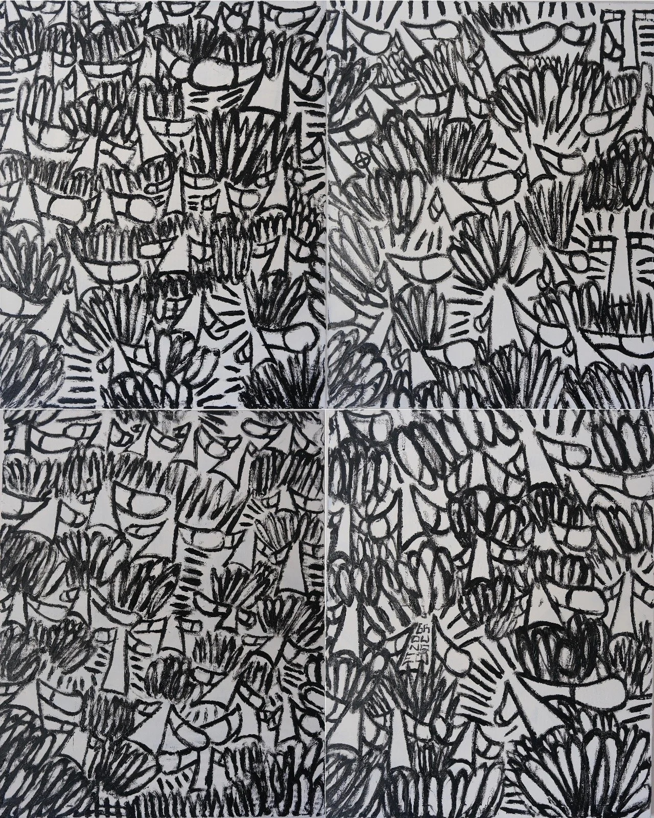 "MINDMAP" - MEDIUM: SPRAYPAINT & OIL STICK ON CANVAS - DIMENSIONS: 120 x 160 CM