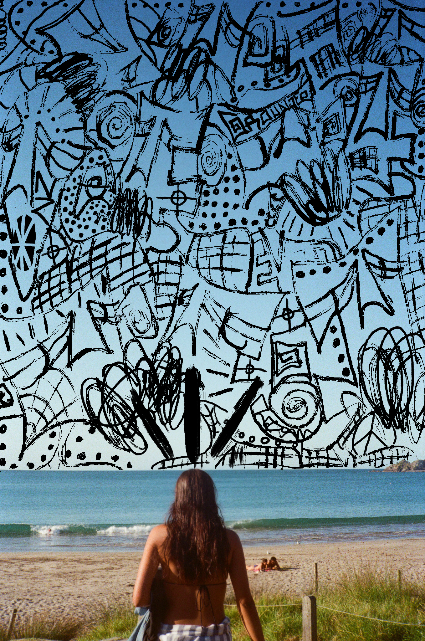 'REVISITING' ORIGINAL PHOTOGRAPHS WITH OVERLAYED DIGITAL DRAWING